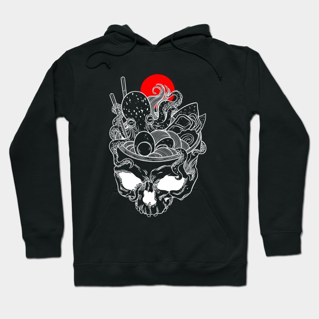 Kawaii Japanese Anime Skeleton Ramen Halloween Hoodie by OccultOmaStore